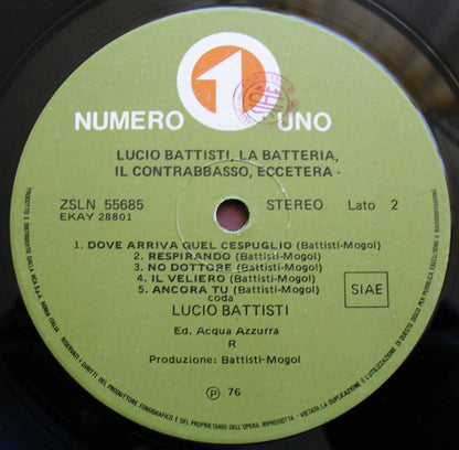 Lucio Battisti - Lucio Battisti, La Batteria, Il Contrabbasso, Eccetera