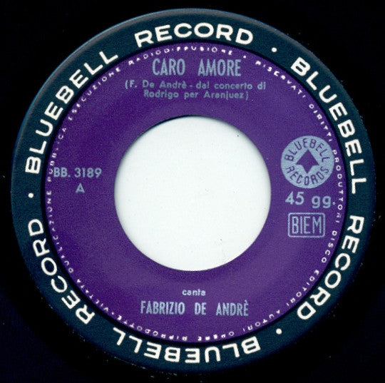 Fabrizio De André - Caro Amore - (7")