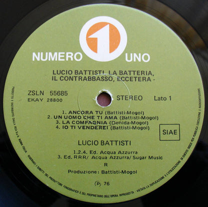 Lucio Battisti - Lucio Battisti, La Batteria, Il Contrabbasso, Eccetera