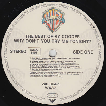 Ry Cooder - Why Don't You Try Me Tonight? The Best Of Ry Cooder