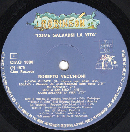 Roberto Vecchioni - Robinson, Come Salvarsi La Vita