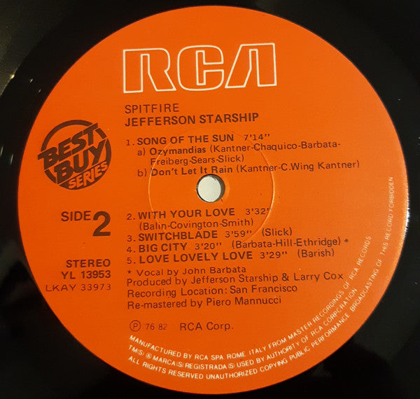 Jefferson Starship - Spitfire