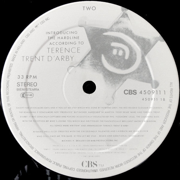 Terence Trent D'Arby - Introducing The Hardline According To Terence Trent D'Arby