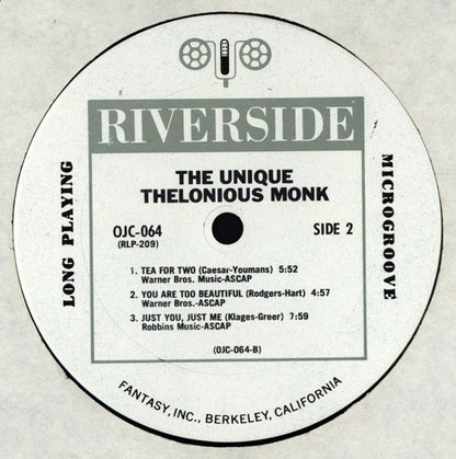Thelonious Monk - The Unique Thelonious Monk