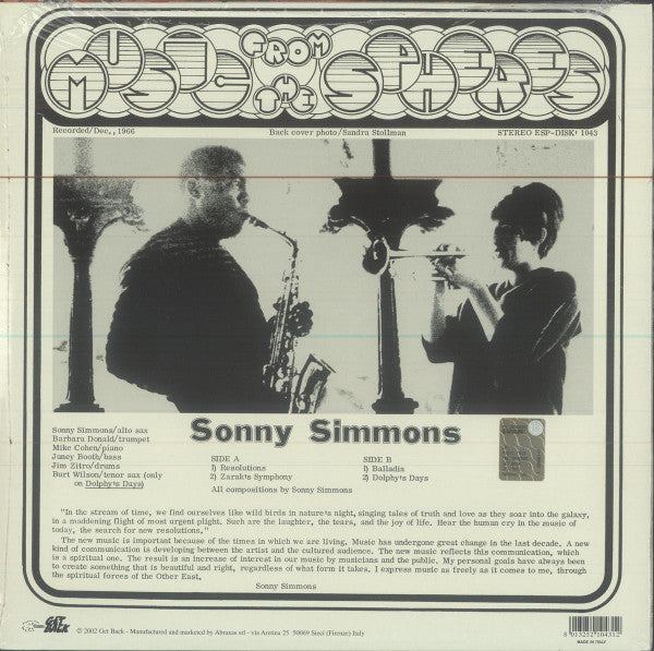 Sonny Simmons - Music From The Spheres (nuovo)