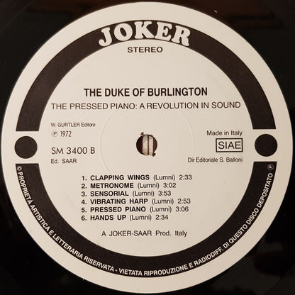 The Duke Of Burlington - The Pressed Piano: A Revolution In Sound