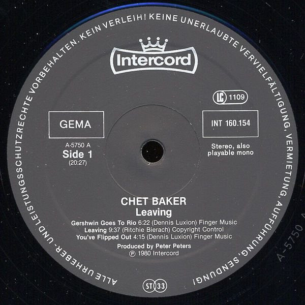 Chet Baker - Leaving