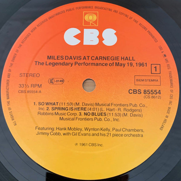 Miles Davis - Miles Davis At Carnegie Hall