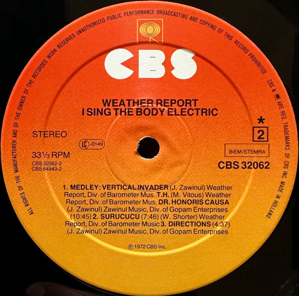 Weather Report - I Sing The Body Electric