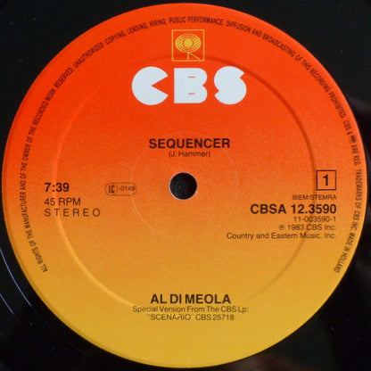 Al Di Meola - Sequencer (Special Remix) / Cruisin' (Live) / African Night
