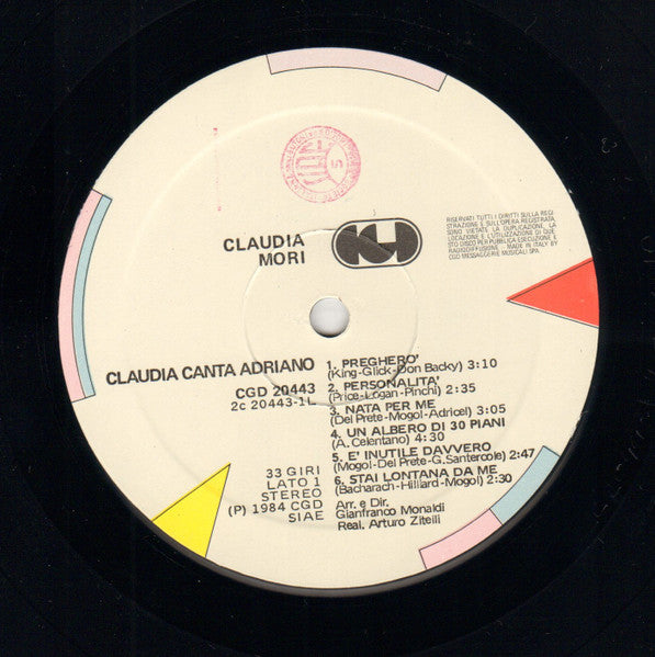 Claudia Mori - Claudia Canta Adriano
