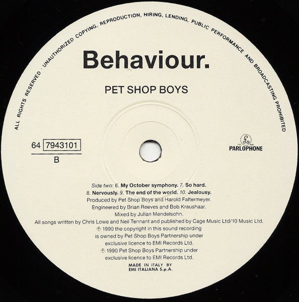 Pet Shop Boys - Behaviour