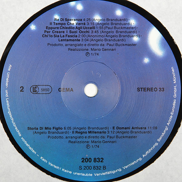 Angelo Branduardi - Italian Version Of 1st LP Released 1974