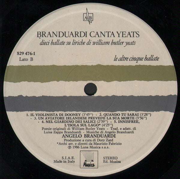 Angelo Branduardi - Branduardi Canta Yeats - Dieci Ballate Su Liriche Di William Butler Yeats
