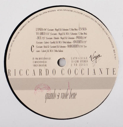 Riccardo Cocciante - Quando Si Vuole Bene