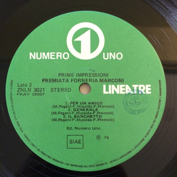 Premiata Forneria Marconi - Prime Impressioni