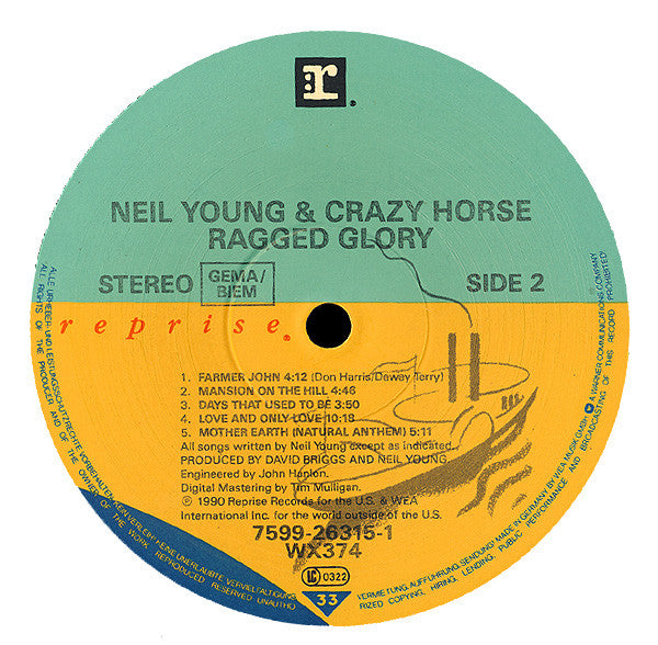 Neil Young + Crazy Horse ‎– Ragged Glory