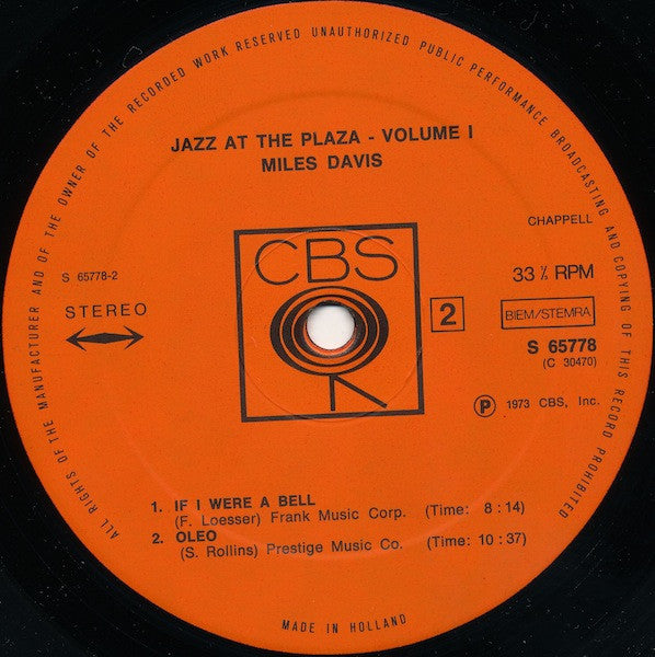 The Miles Davis Sextet - Jazz At The Plaza - Volume 1