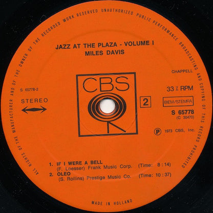 The Miles Davis Sextet - Jazz At The Plaza - Volume 1