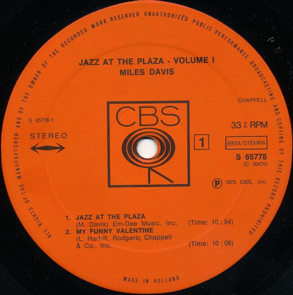 The Miles Davis Sextet - Jazz At The Plaza - Volume 1