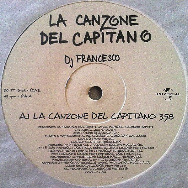 DJ Francesco - La Canzone Del Capitano
