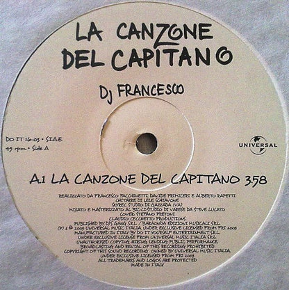 DJ Francesco - La Canzone Del Capitano