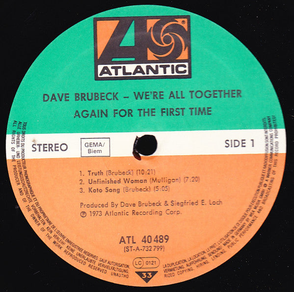 Dave Brubeck - We're All Together Again For The First Time