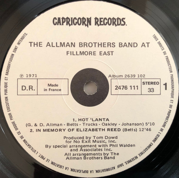 The Allman Brothers Band - The Allman Brothers Band At Fillmore East