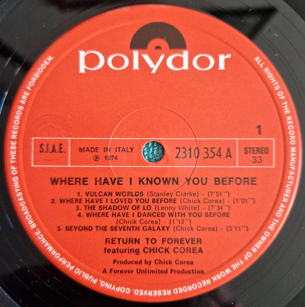 Return To Forever - Where Have I Known You Before