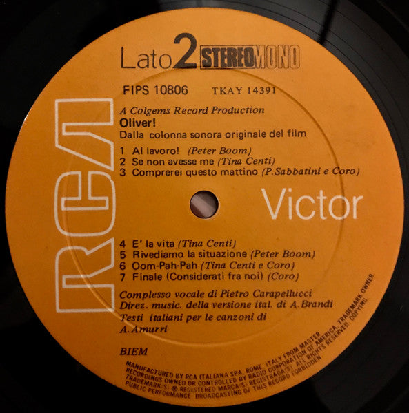 Lionel Bart - Oliver! (Versione Italiana Dalla Colonna Sonora Originale Del Film)