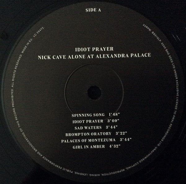 Nick Cave - Idiot Prayer (Nick Cave Alone At Alexandra Palace) (nuovo)