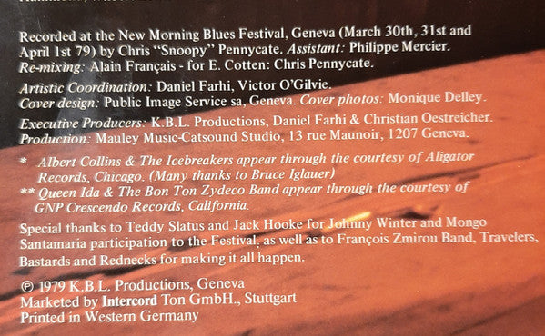 Richie Havens, Taj Mahal, Albert Collins, Queen Ida, Elizabeth Cotten ‎– At The New Morning Blues Festival Live In Geneva 79