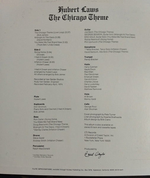 Hubert Laws - The Chicago Theme