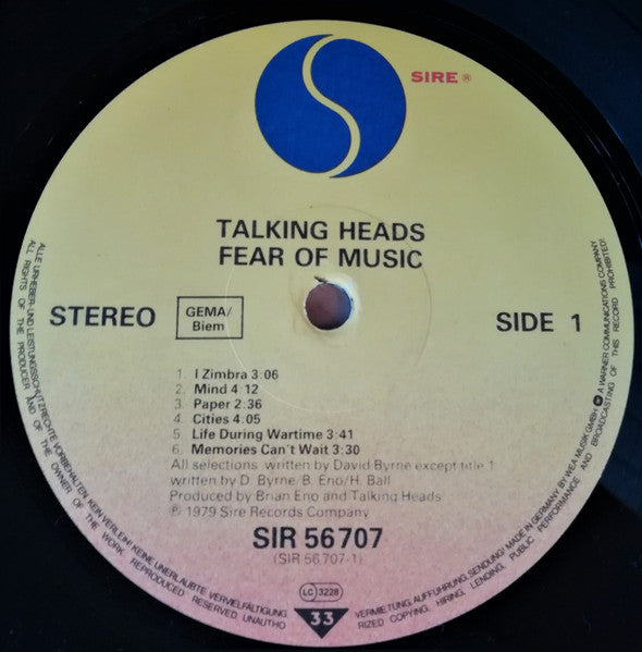 Talking Heads - Fear Of Music