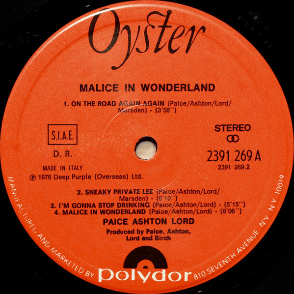 Paice Ashton & Lord - Malice In Wonderland