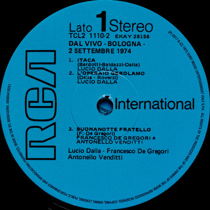 Dalla / De Gregori / Monti / Venditti ‎– Dal Vivo - Bologna 2 Settembre 1974