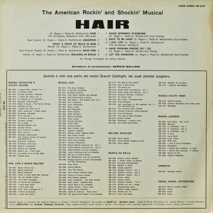 Reddy, Sue Kramer, The Broadway Matadors ‎– Hair - The American Rockin' And Shockin' Musical