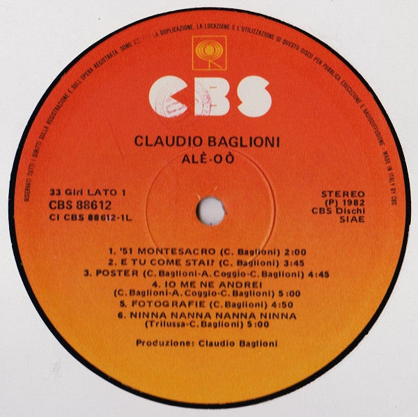 Claudio Baglioni - Alé-Oó
