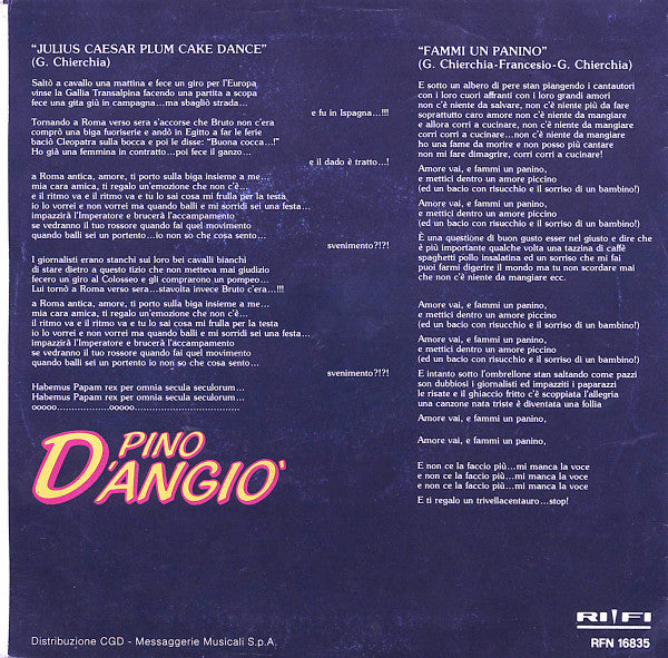Pino D'Angiò - Fammi Un Panino / Julius Caesar Plum-Cake Dance (7")