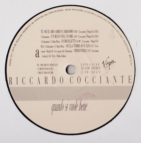 Riccardo Cocciante - Quando Si Vuole Bene