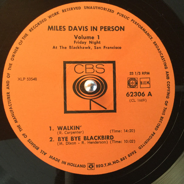 Miles Davis - In Person, Friday Night At The Blackhawk, San Francisco, Vol. 1
