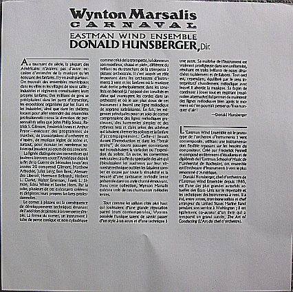 Wynton Marsalis, Eastman Wind Ensemble, Donald Hunsberger ‎– Carnaval