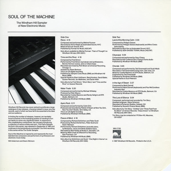 Various - Soul Of The Machine (The Windham Hill Sampler Of New Electronic Music)