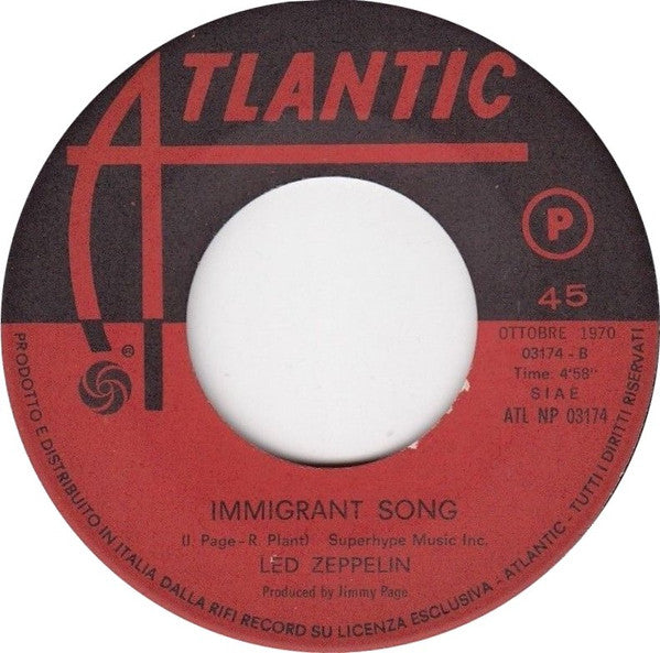 Led Zeppelin - Bron-Y-Aur Stomp / Immigrant Song (7")