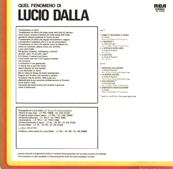 Lucio Dalla - Quel Fenomeno Di Lucio Dalla