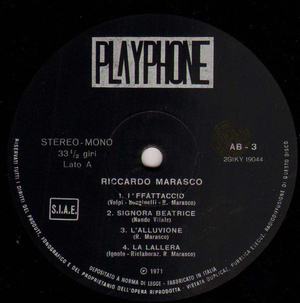 Riccardo Marasco - Recital Di Canzoni