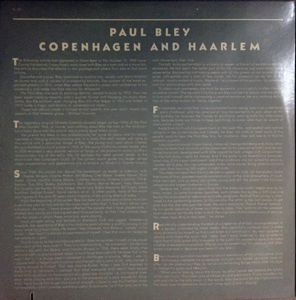 Paul Bley - Copenhagen And Haarlem