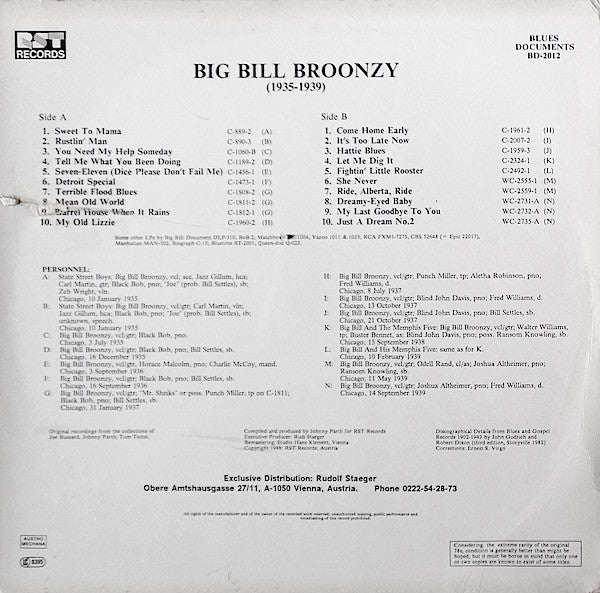 Big Bill Broonzy - Big Bill Broonzy (1935-1939)