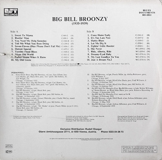 Big Bill Broonzy - Big Bill Broonzy (1935-1939)