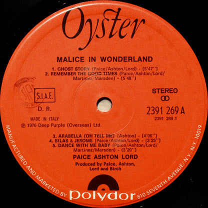 Paice Ashton & Lord - Malice In Wonderland